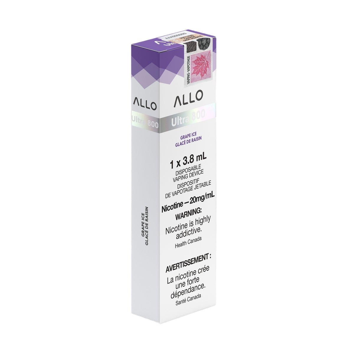 allo ultra 800 puff disposable vape packaging 20mg grape ice.jpg