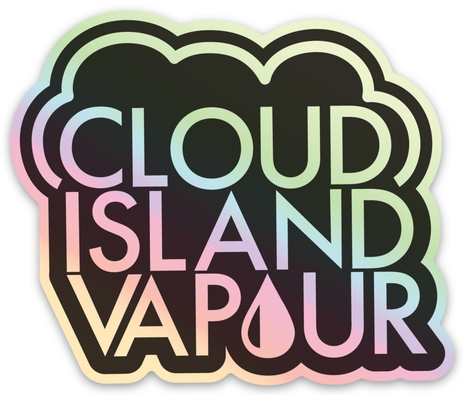 cloud island vapour holographic sticker.png