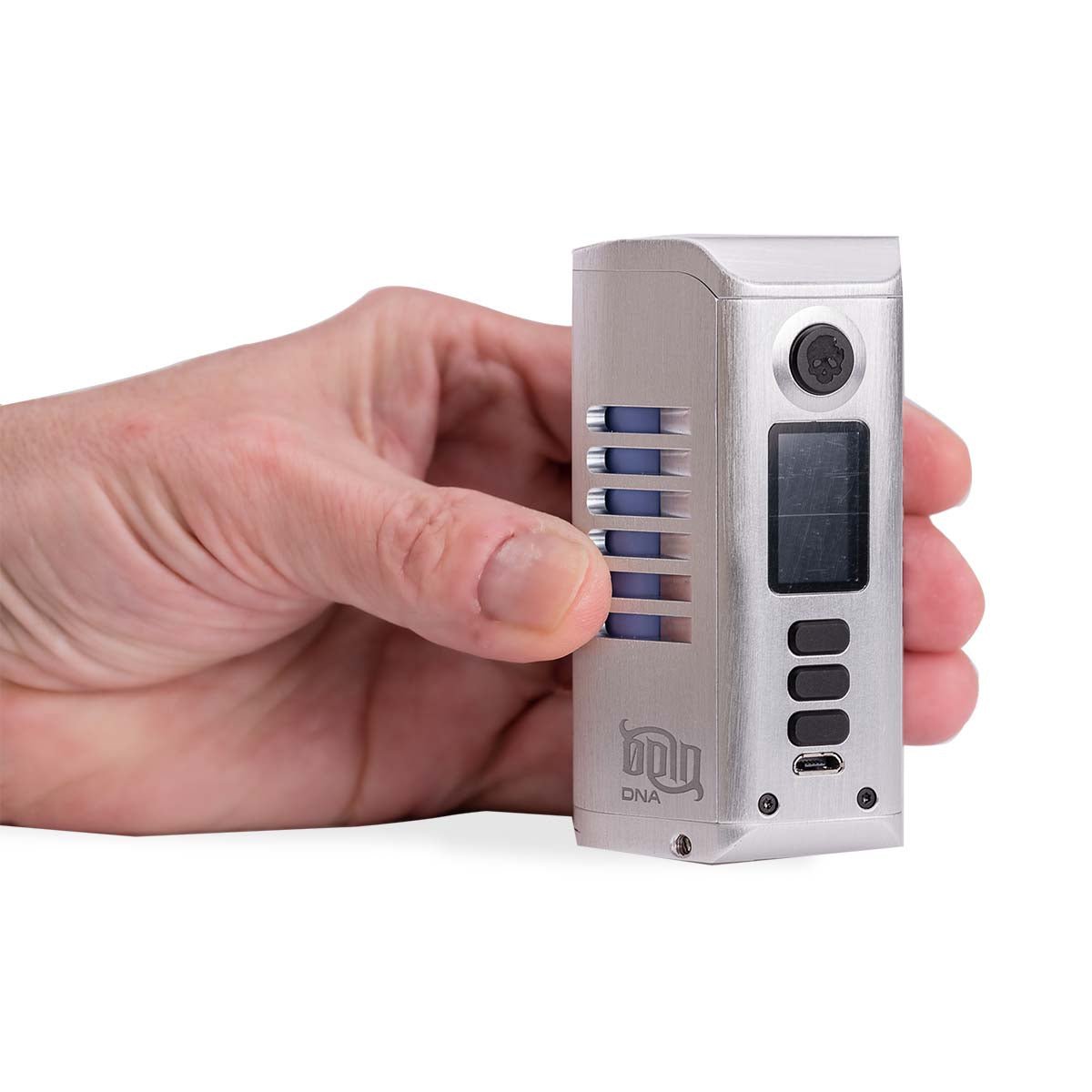 dovpo odin dna 250w silver vaporizer on hand.jpg