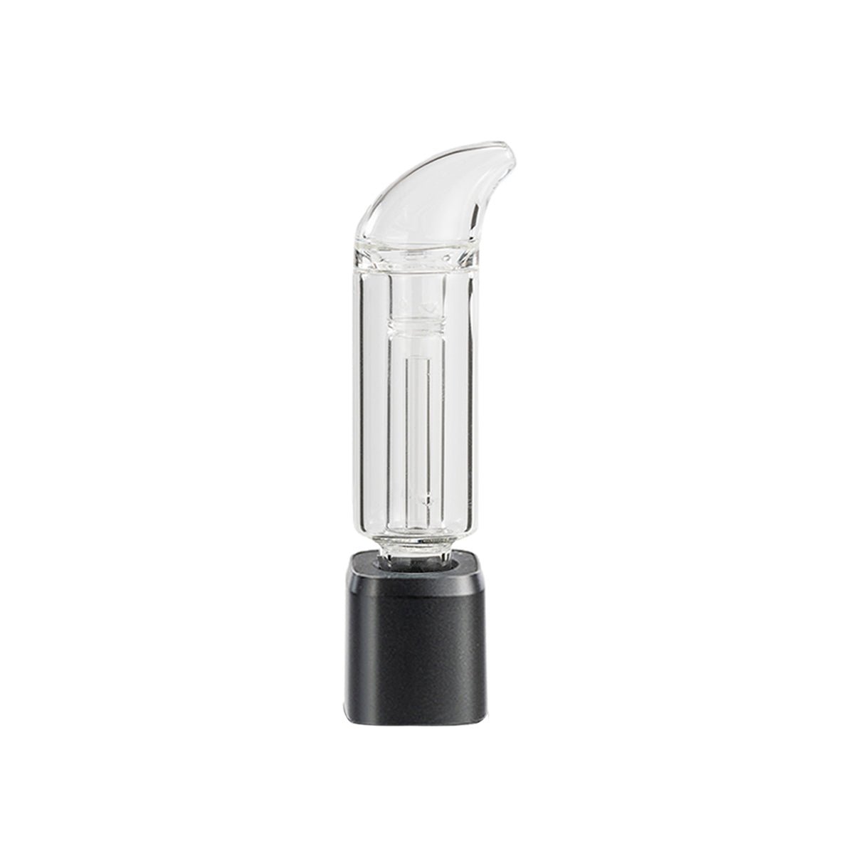 xmax v3 pro potv vaporizer black with attached curved mini bubbler.jpg